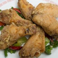 Salt & Pepper Chicken Wings · Spicy.  With jalapeños, dried chili,  garlic & Chinese five-spiced salt.