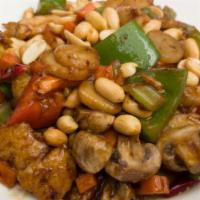 Kung Pao Affair · Spicy.  Crunchy diced veggies & peanuts in a spicy kung pao sauce.