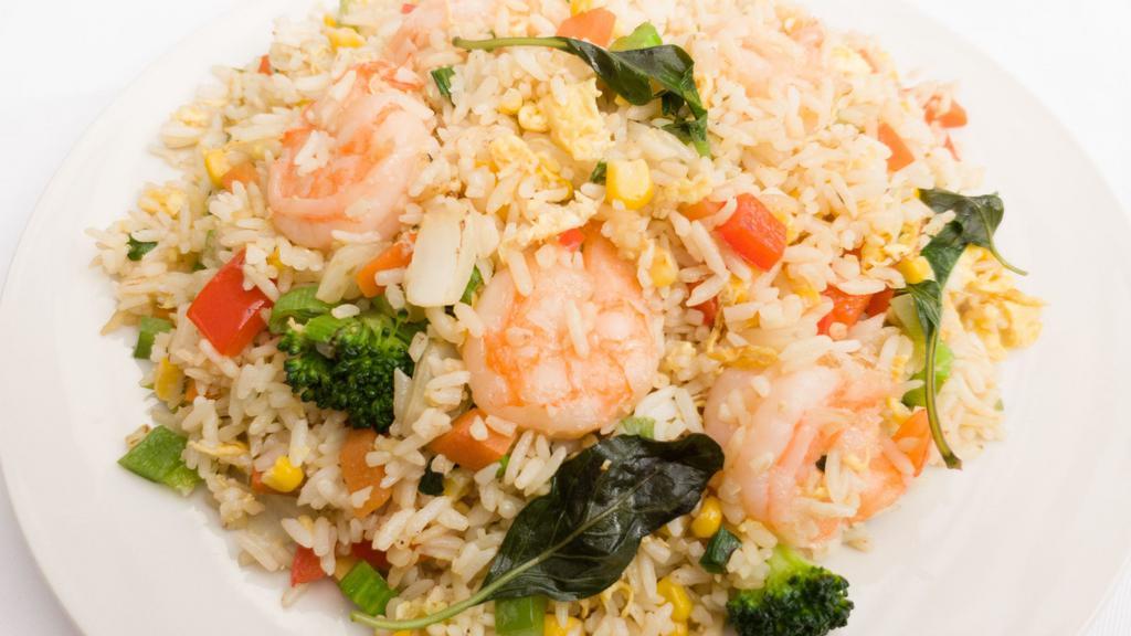 Basil Garlic Fried Rice · Choice of Tofu, chicken, minced pork or beef. Shrimp for an extra cost.