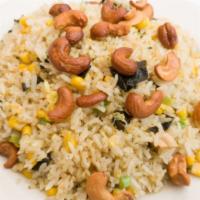 Roasted Seaweed & Cashew Fried Rice · Please choose: Chicken,  beef, minced pork or tofu/ Add Shrimp $16 for an extra cost.