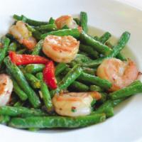 Special String Beans · Fresh string beans are stir-fried with aromatic Thai seasonings.