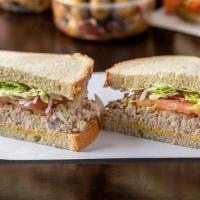 Tuna Sandwich · Albacore tuna,Lettuce, onions, pickles,mayo,mustard