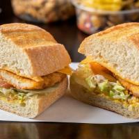 Chicken Cutlets Sandwich · mayo, mustard, lettuce, onions, pickles