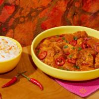 Chicken Vindaloo · Spicy chicken in a curry sauce.