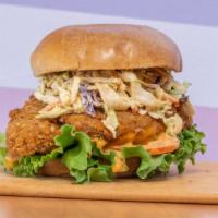 Indigo Chick'n Sando · 480 Cal. Dairy free, vegan, vegetarian. Contains gluten. House fried chick'n patty, mayo, le...