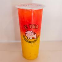 21. Winnie The Pooh · Strawberry green tea w/Mango milk & Lychee Jelly