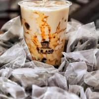 24. Caramel Ice Milk · serve with egg pudding and boba