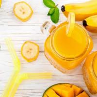 Mango Tango Smoothie · Mango, banana, mango juice juice and honey.