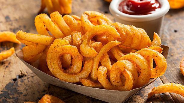 Curly Fries · curly fries are perfectly crispy and salty.