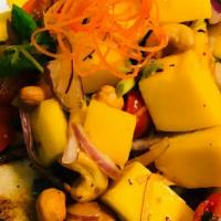 Trout with Mango Salad · Grilled whole Trout topped with Mango Salad (Mango , red onion,green onion ,cherry tomato,ca...