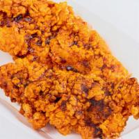 3 Large Chicken Tenders · Hand Battered using our special breading recipe, these all white meat tenders are crispy on ...