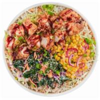 Chipotle BBQ Bowl · Crispy Chicken, Quinoa Rice Blend, Shredded Green Cabbage, Sweet & Creamy Dressing, Roasted ...