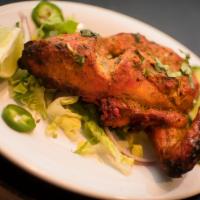 CHICKEN TIKKA BREAST · Chicken breast quarter marinated in exotic spices and yogurt cooked in tandoori over served ...
