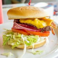 Bacon Cheeseburger · You just can’t go wrong with this classic! Our burgers are grilled to order with fresh, neve...