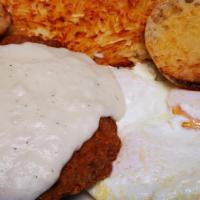Chicken Fried Steak & 3 Eggs · Smothered in country gravy and served with 3 large eggs.