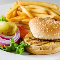 Garden Burger · A meatless patty, made with vegetables.
