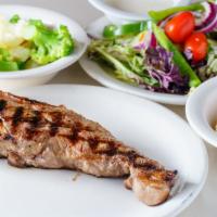 New York Steak · A 12 oz fresh, choice, center cut New York, char broiled to perfection.