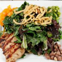 Grilled Chicken Salad · Grilled chicken breast on a bed of spring lettuce