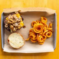 Mushroom Cheeseburger · Our 7oz Niman Ranch burger with grilled mushrooms and American cheese.