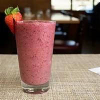 Mixed Berry Smoothie* · Seasonal fresh berries, bananas, grape juice, honey, ice