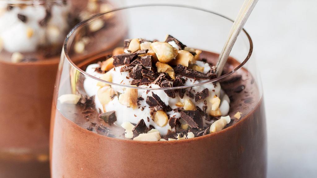 Campfire S'mores Mousse · Chocolate mousse with marshmallows and grahm crack crumbles