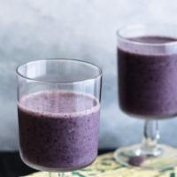 WARRIOR TWO · [adaptogenic] blueberry powder, coconut vanilla whey, hemp seeds, mct oil, blueberries, bana...
