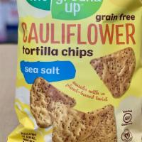 CAULIFLOWER TORTILLA CHIPS · sea salt, 4.5 oz bag