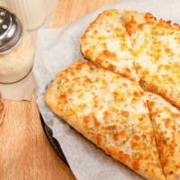 Garlic Bread With Cheese  · Our ciabatta bread baked with herbs, our own garlic spread and topped with mozzarella, provo...