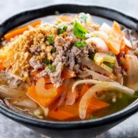 Hot & Sour Noodle Soup · Medium.Thai style hot & sour soup, rice noodles, beansprout,onion, spinach, carrot, cilantro...