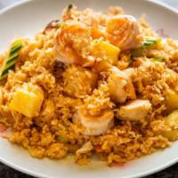 Thai Fried Rice · Thai style fried rice with pineapple, egg, onions, zucchini, carrot and mushroom.