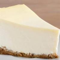 Cheesecake · Freshly made smooth cheesecake with a savory graham cracker crust.