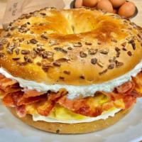 Bagel with Cream Cheese, Egg & Bacon · If the bagels of your choice are not available, you will receive a plain bagel.