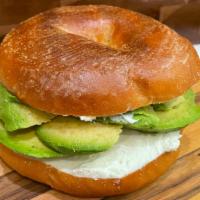 Bagel with Cream Cheese & Avocado · With Option to Add Alfalfa Sprout and Cucumber. If the bagels of your choice are not availab...