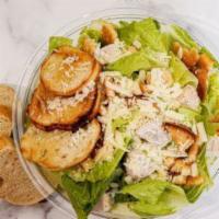 Caeser Salad · Chopped Romaine, Grilled Chicken, Shaved Parmesan, And Sourdough Croutons tossed in Caeser D...