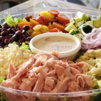 Gourmet Salads For 10 · 10 Servings Choose One From : Grilled Chicken Salad, Southwest Chicken Salad, Cobb Salad, Gr...