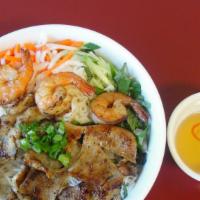 49. Grilled Shrimp & Beef Over Vermicelli · 