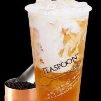 Liquid Gold · Handcrafted honey oolong tea topped with cream.