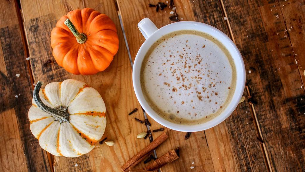 Pumpkin Latte · The infamous PSL. Hand-pulled Latin American espresso, the fresh milk of your choice, and the warm, sugary nostalgia of pumpkin pie. All topped with a little extra spice, and right in time for Fall.