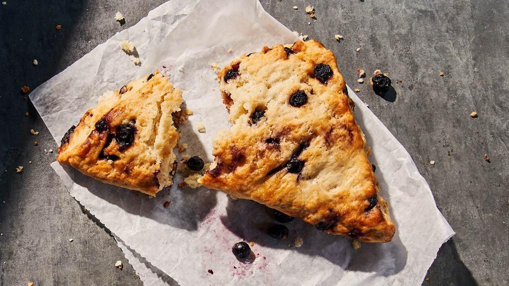 Blueberry Scone · 460 Cal. Freshly baked, cream-based scone made with dried, infused blueberries. Allergens: Contains Wheat, Milk