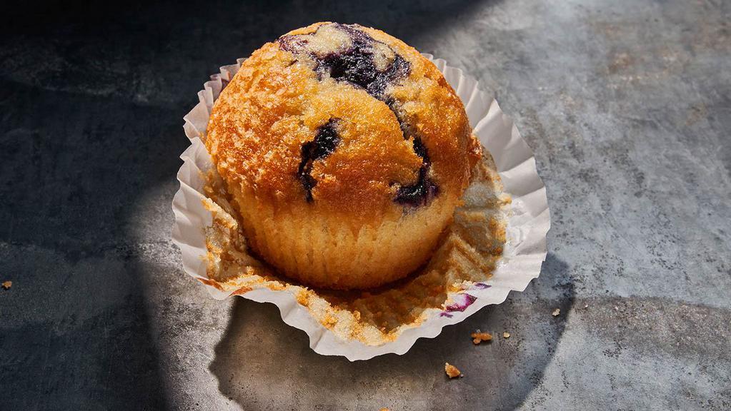 Blueberry Muffin · 520 Cal. Freshly baked muffin with blueberries and topped with streusel. Allergens: Contains Wheat, Milk, Egg