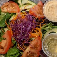 Organic Mixed Green Salad · Vegetarian. With Sesame Dressing.