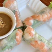A1. Spring Roll - Goi Cuon · Shrimp, Pork, Lettuce, Mint, Bean Sprout, and Chive.