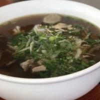 1. Special Combo - Pho Dac Biet · Rare steak, well done flank, brisket, tendon, tripe, and meatball Noodle Soup