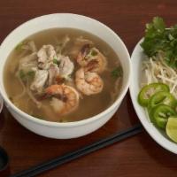 37. Chicken Noodle Soup / Pho Ga Xe. · Shredded chicken and rice noodle soup.
