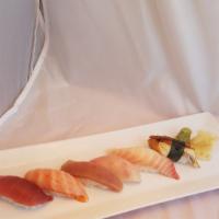Nigiri Appetizer (6pcs)   
 · tuna, salmon, albacore, hamachi, red snapper, unagi.