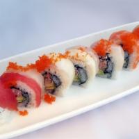 Rainbow Roll   
 · Seven kind of fishes & tobiko over California roll.