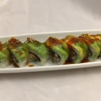 Caterpillar Roll   
 · unagi & cucumber topped with avocado and tobiko.