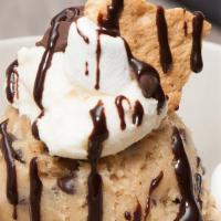 Cookie Dough Scoop -  S'Mores · our homemade cookie dough topped with a dollop of marshmallow frosting, marshmallows, graham...
