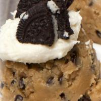 Cookie Dough Scoop - Cookies & Cream · our homemade cookie dough topped with a dollop of cream cheese frosting and 