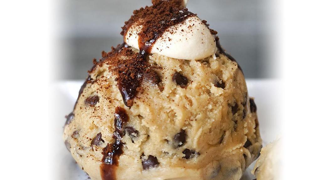 Cookie Dough Scoop - Mocha Madness · our homemade cookie dough topped with a dollop of coffee frosting, chocolate sauce and a sprinkling of coffee dust